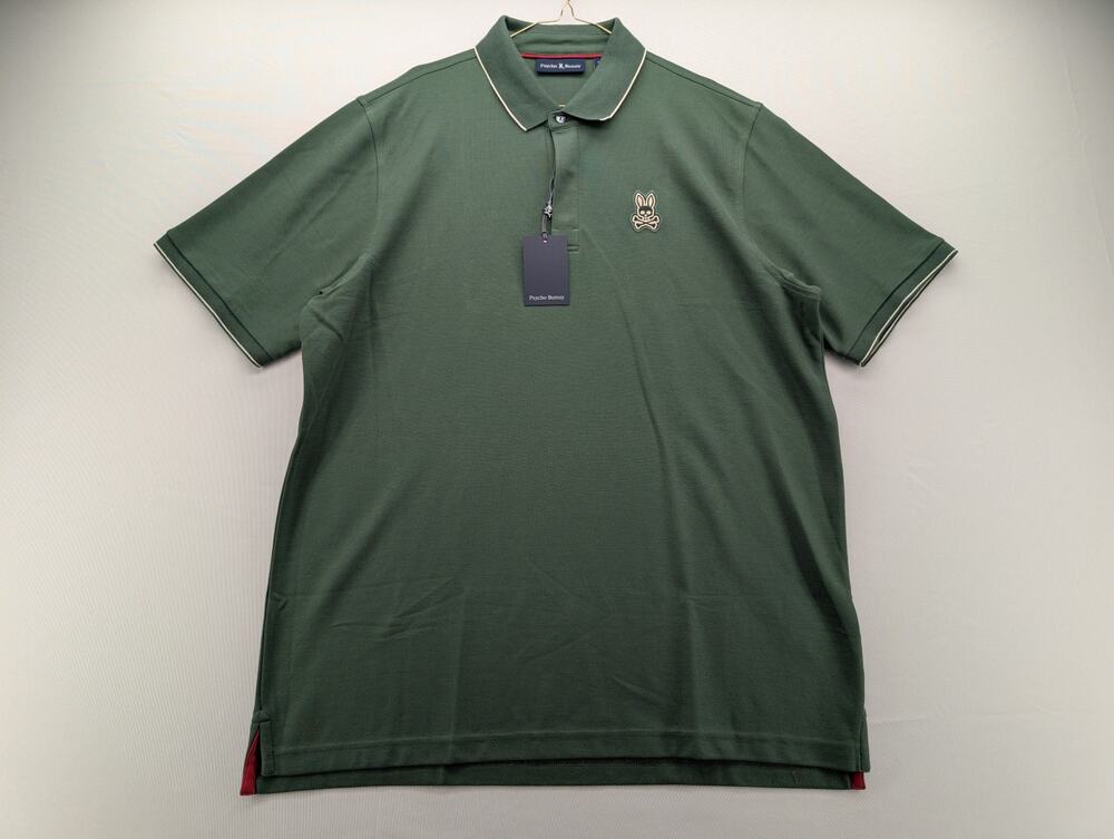 NWT Psycho Bunny Men's Marlon Pique Polo Shirt in Garden Topiary size XL